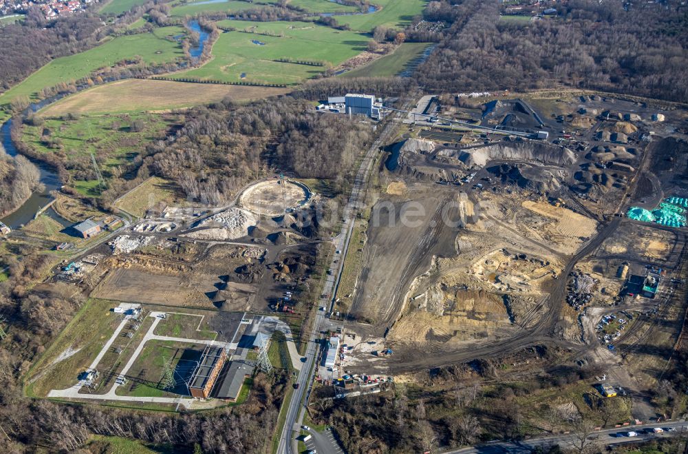 Lippholthausen aus der Vogelperspektive: Entwicklungsgebiet der Industriebrache in Lippholthausen im Bundesland Nordrhein-Westfalen, Deutschland