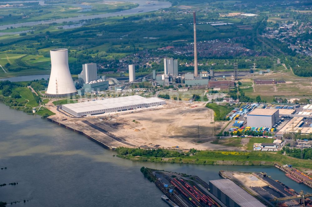 Duisburg aus der Vogelperspektive: Entwicklungsgebiet der Industriebrache Logport VI in Duisburg im Bundesland Nordrhein-Westfalen, Deutschland