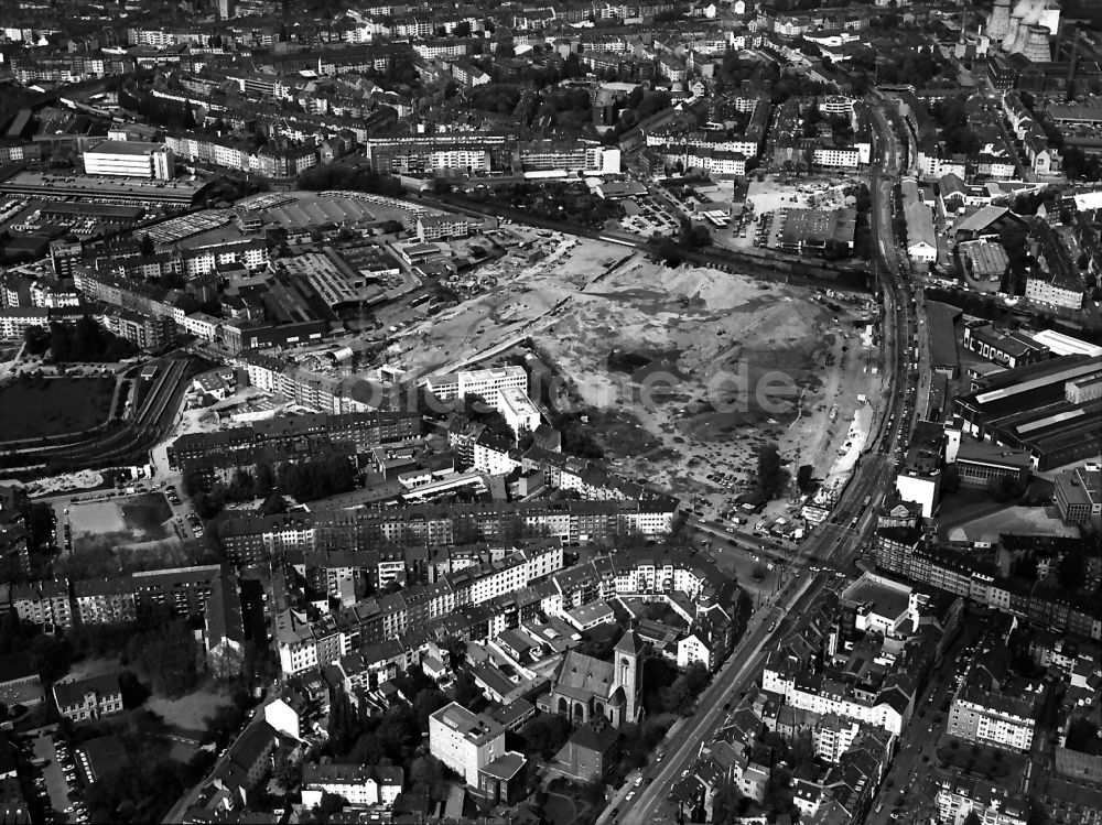 Luftbild Düsseldorf - Entwicklungsgebiet der Industriebrache im Ortsteil Oberbilk in Düsseldorf im Bundesland Nordrhein-Westfalen, Deutschland