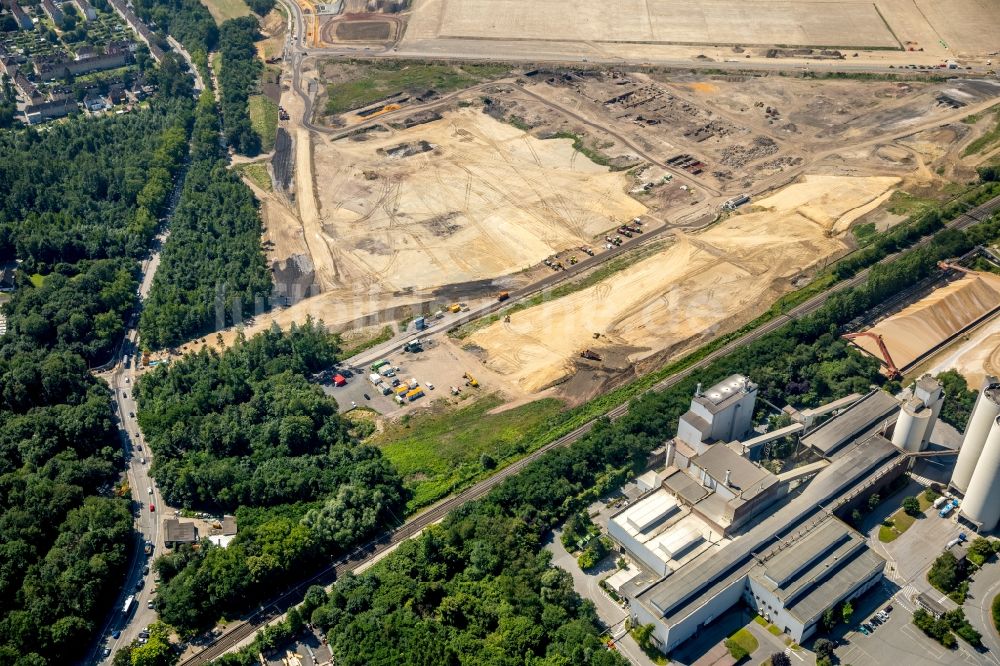 Luftbild Dortmund - Entwicklungsgebiet der Industriebrache im Ortsteil Scharnhorst in Dortmund im Bundesland Nordrhein-Westfalen, Deutschland