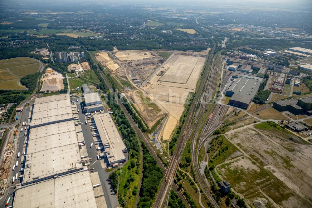 Luftbild Dortmund - Entwicklungsgebiet der Industriebrache im Ortsteil Scharnhorst in Dortmund im Bundesland Nordrhein-Westfalen, Deutschland