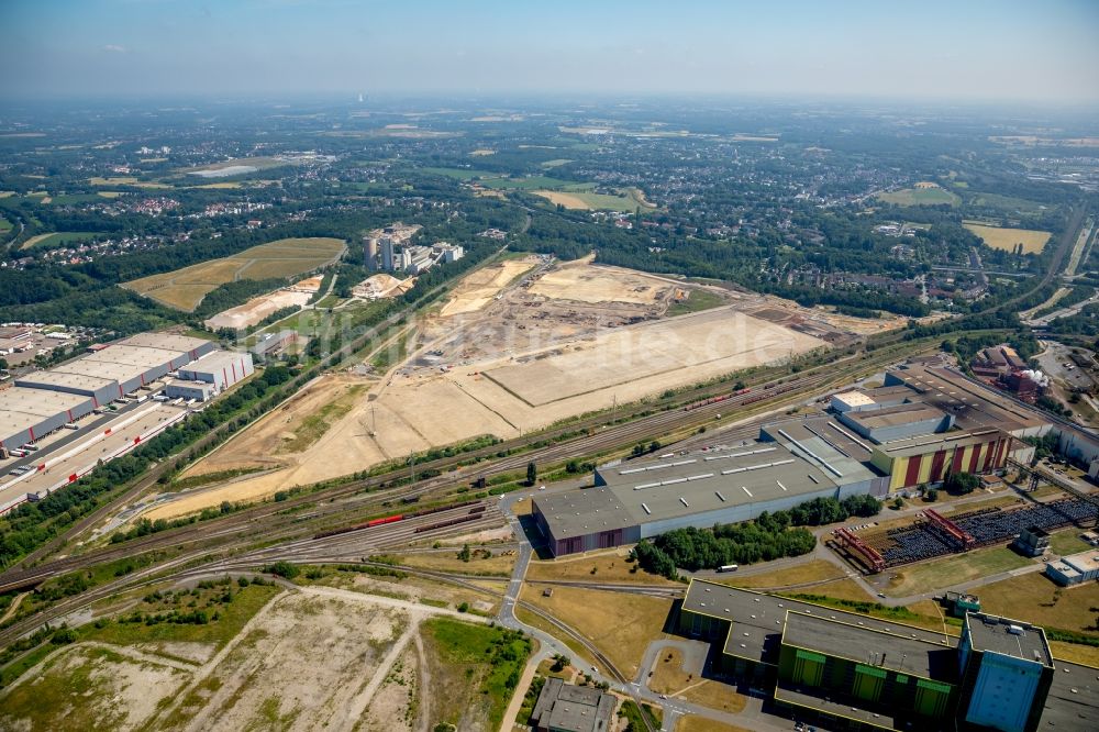 Dortmund aus der Vogelperspektive: Entwicklungsgebiet der Industriebrache im Ortsteil Scharnhorst in Dortmund im Bundesland Nordrhein-Westfalen, Deutschland