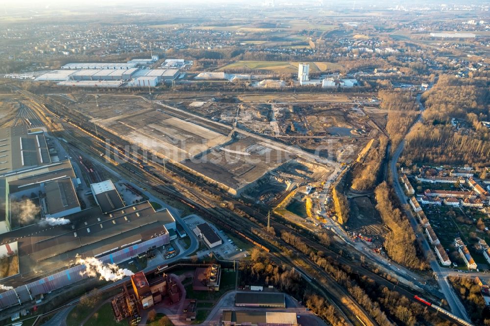 Luftaufnahme Dortmund - Entwicklungsgebiet der Industriebrache im Ortsteil Scharnhorst in Dortmund im Bundesland Nordrhein-Westfalen, Deutschland