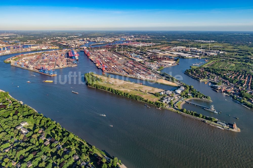 Luftaufnahme Hamburg - Entwicklungsgebiet der Industriebrache am Petroleumhafen im Ortsteil Waltershof in Hamburg, Deutschland