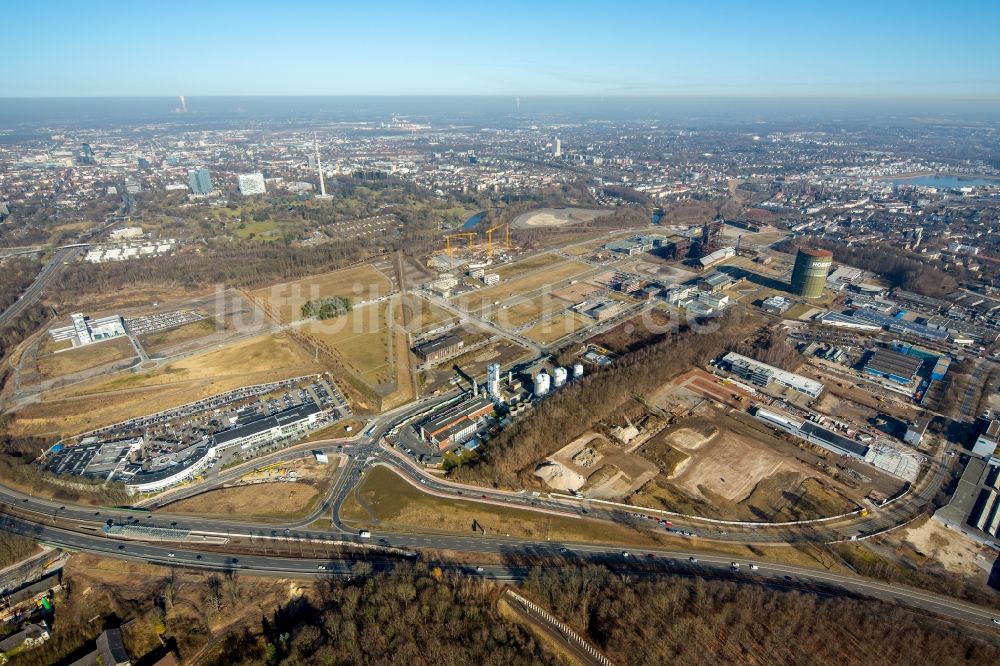 Dortmund aus der Vogelperspektive: Entwicklungsgebiet der Industriebrache Phönix-West im Ortsteil Hörde in Dortmund im Bundesland Nordrhein-Westfalen