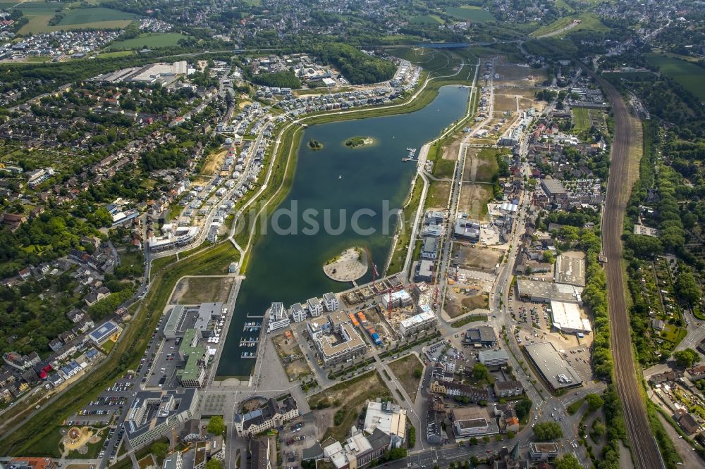 Dortmund von oben - Entwicklungsgebiet der Industriebrache Phoenix See in Dortmund im Bundesland Nordrhein-Westfalen