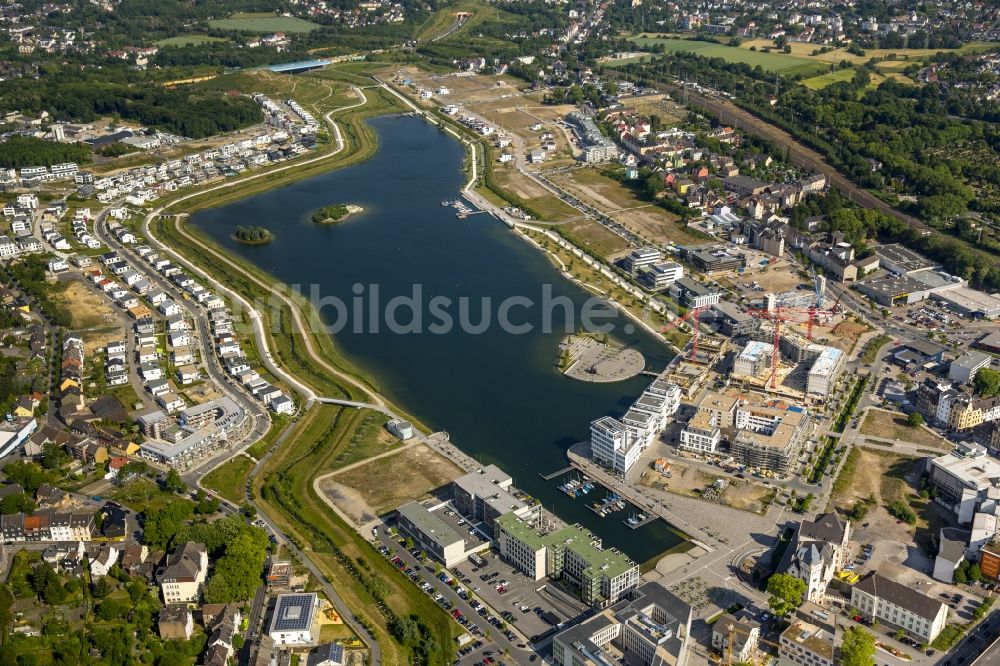 Dortmund aus der Vogelperspektive: Entwicklungsgebiet der Industriebrache Phoenix See in Dortmund im Bundesland Nordrhein-Westfalen