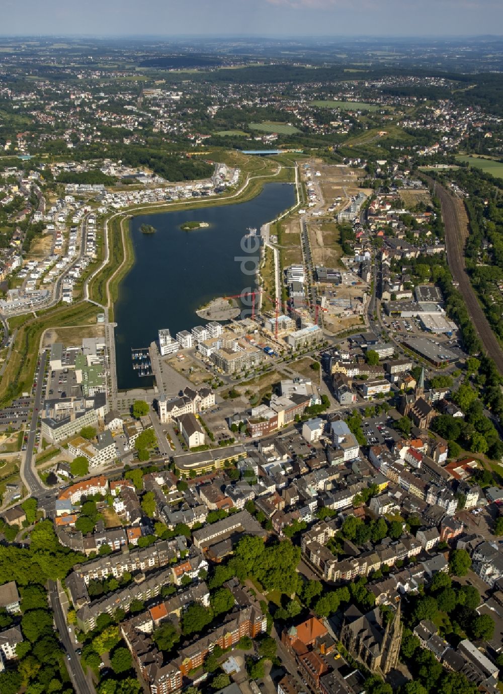 Luftbild Dortmund - Entwicklungsgebiet der Industriebrache Phoenix See in Dortmund im Bundesland Nordrhein-Westfalen