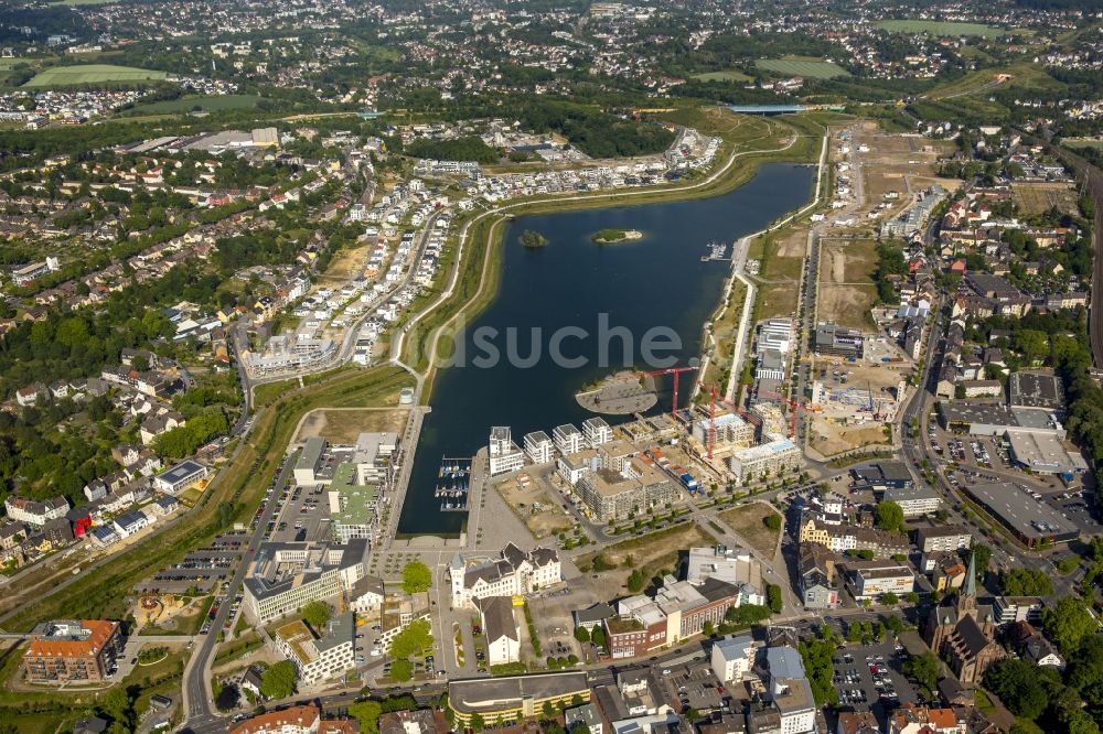 Dortmund von oben - Entwicklungsgebiet der Industriebrache Phoenix See in Dortmund im Bundesland Nordrhein-Westfalen