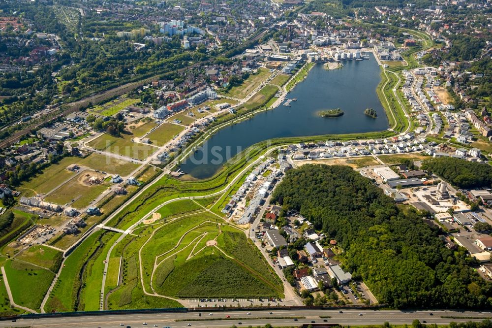 Luftaufnahme Dortmund - Entwicklungsgebiet der Industriebrache Phoenix See in Dortmund im Bundesland Nordrhein-Westfalen