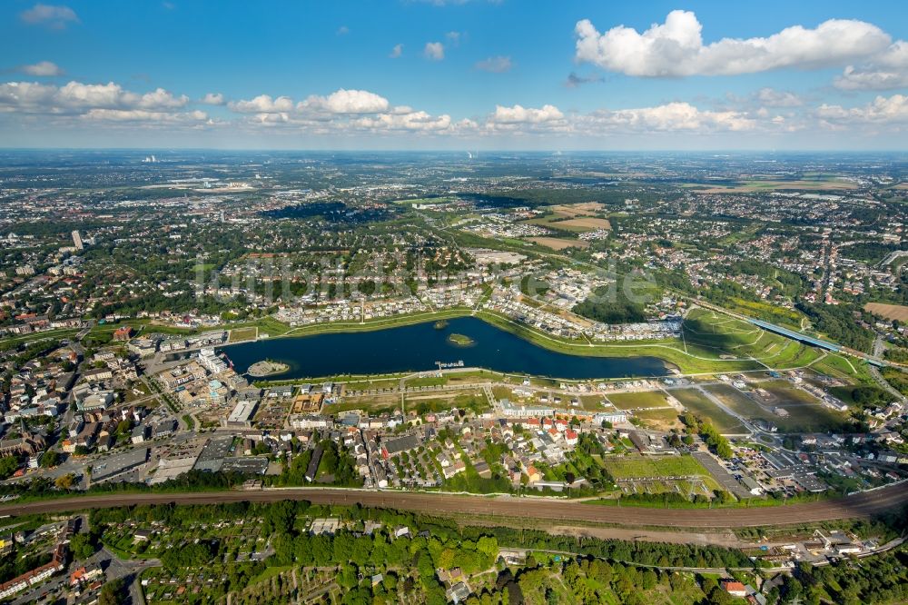 Dortmund aus der Vogelperspektive: Entwicklungsgebiet der Industriebrache Phoenix See in Dortmund im Bundesland Nordrhein-Westfalen