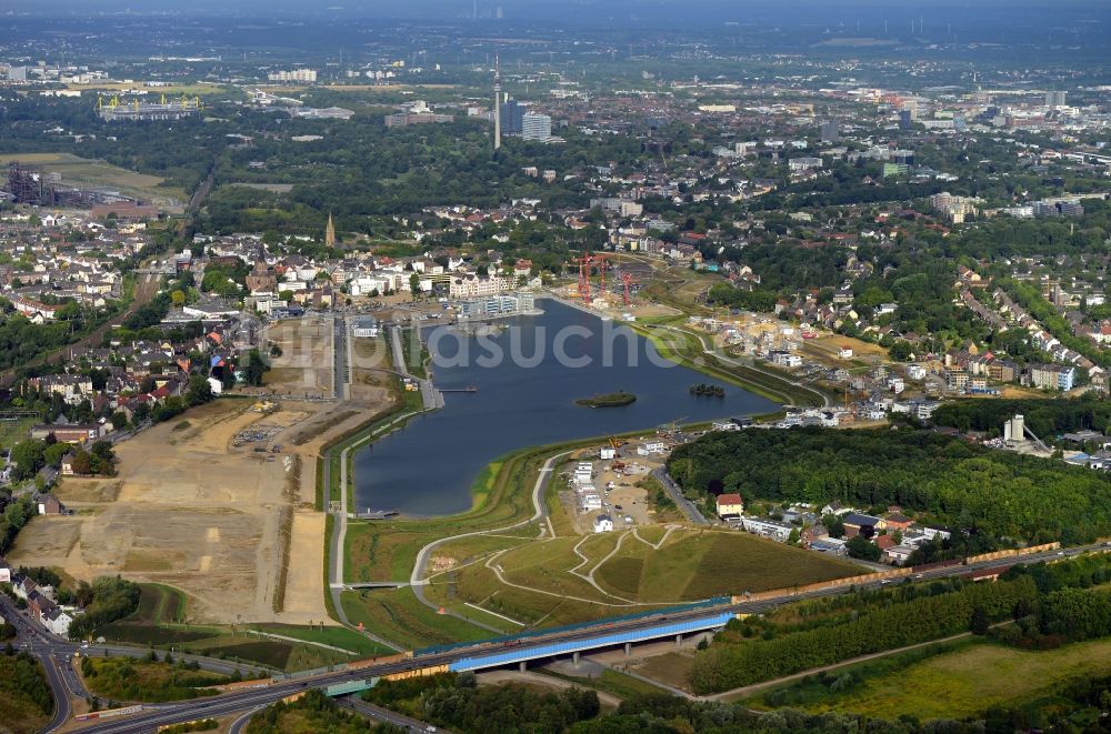 Dortmund aus der Vogelperspektive: Entwicklungsgebiet der Industriebrache Phoenix See in Dortmund im Bundesland Nordrhein-Westfalen