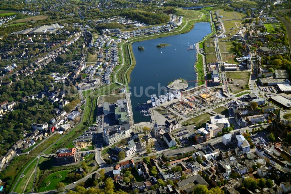 Dortmund von oben - Entwicklungsgebiet der Industriebrache Phoenix See in Dortmund im Bundesland Nordrhein-Westfalen