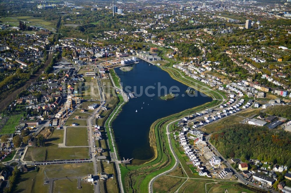 Luftbild Dortmund - Entwicklungsgebiet der Industriebrache Phoenix See in Dortmund im Bundesland Nordrhein-Westfalen