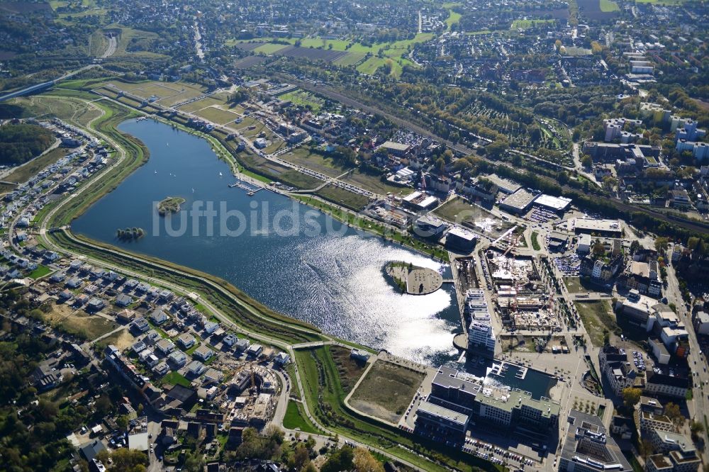 Luftaufnahme Dortmund - Entwicklungsgebiet der Industriebrache Phoenix See in Dortmund im Bundesland Nordrhein-Westfalen