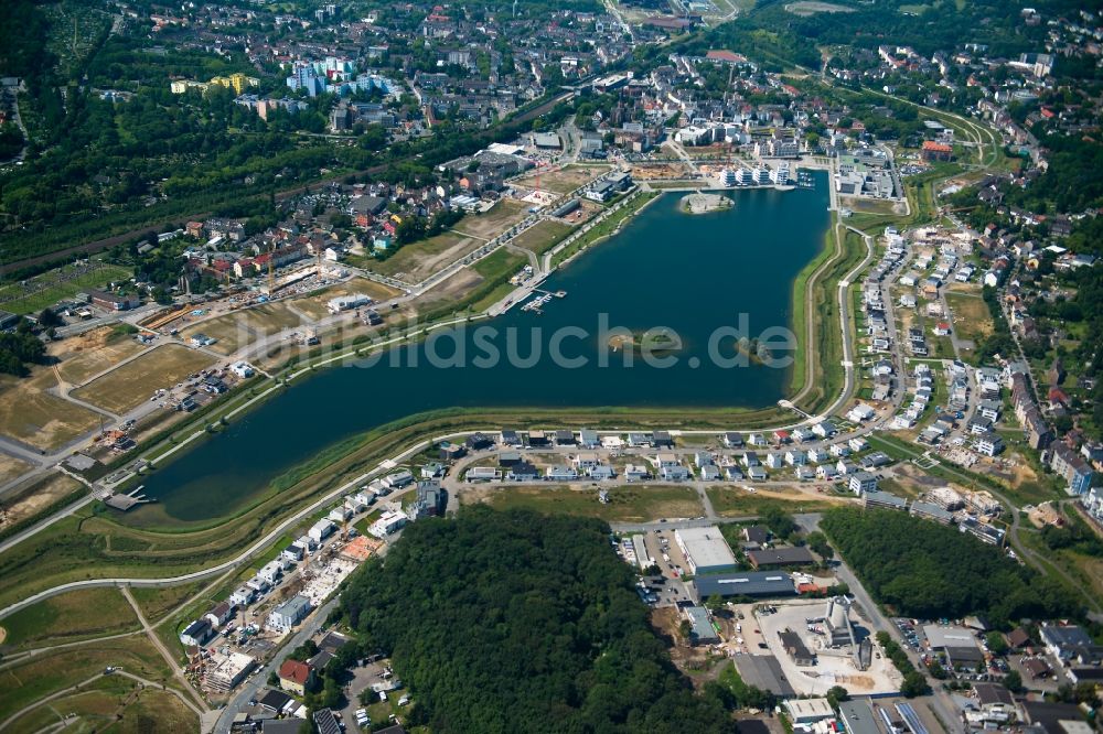 Dortmund von oben - Entwicklungsgebiet der Industriebrache Phoenix See in Dortmund im Bundesland Nordrhein-Westfalen