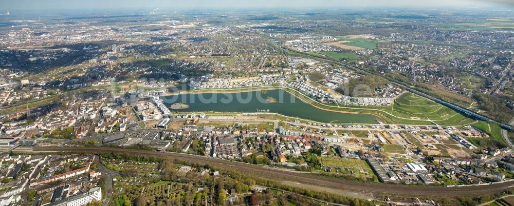 Dortmund von oben - Entwicklungsgebiet der Industriebrache Phoenix See in Dortmund im Bundesland Nordrhein-Westfalen