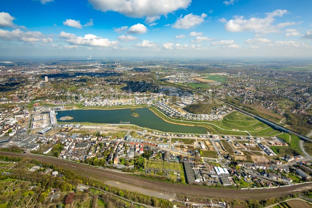 Dortmund aus der Vogelperspektive: Entwicklungsgebiet der Industriebrache Phoenix See in Dortmund im Bundesland Nordrhein-Westfalen