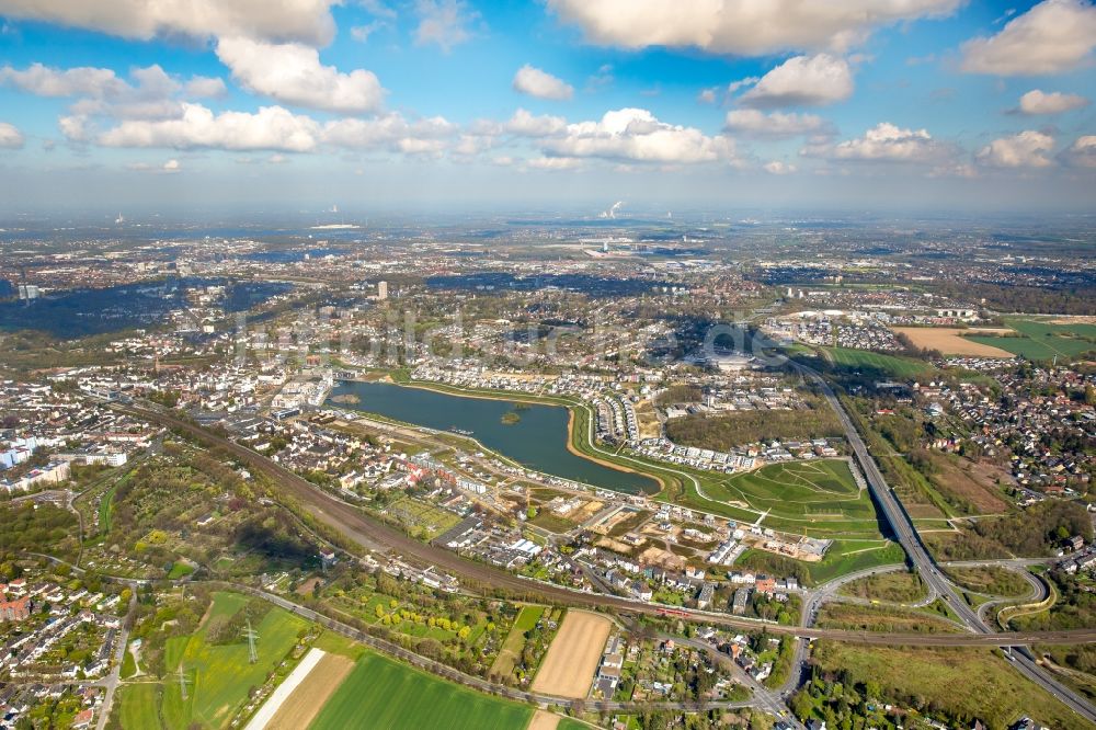 Luftbild Dortmund - Entwicklungsgebiet der Industriebrache Phoenix See in Dortmund im Bundesland Nordrhein-Westfalen