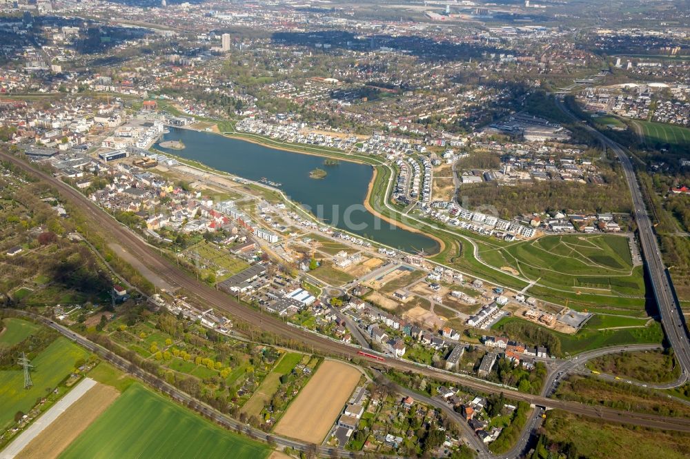 Luftaufnahme Dortmund - Entwicklungsgebiet der Industriebrache Phoenix See in Dortmund im Bundesland Nordrhein-Westfalen