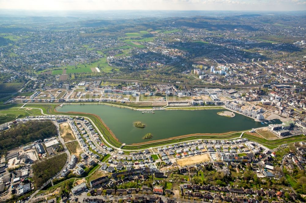 Dortmund von oben - Entwicklungsgebiet der Industriebrache Phoenix See in Dortmund im Bundesland Nordrhein-Westfalen