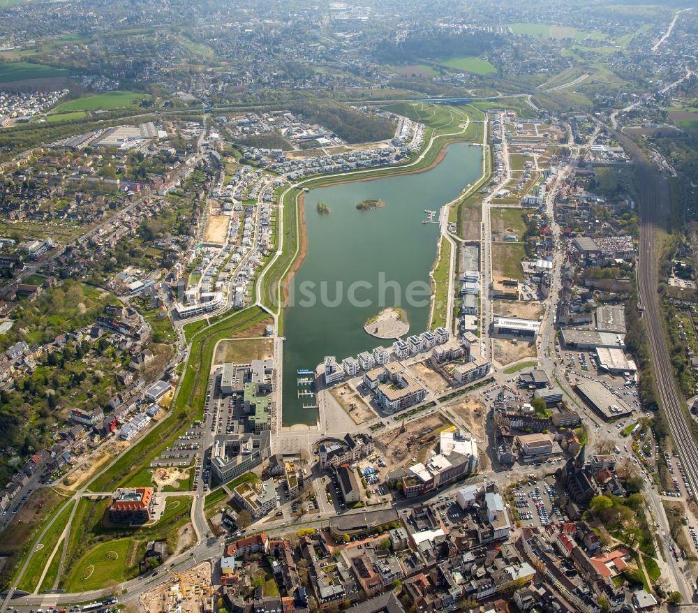 Dortmund von oben - Entwicklungsgebiet der Industriebrache Phoenix See in Dortmund im Bundesland Nordrhein-Westfalen