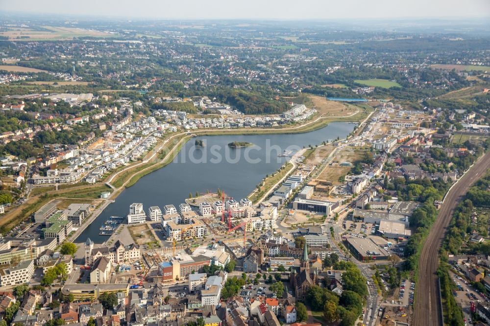 Dortmund von oben - Entwicklungsgebiet der Industriebrache Phoenix See in Dortmund im Bundesland Nordrhein-Westfalen