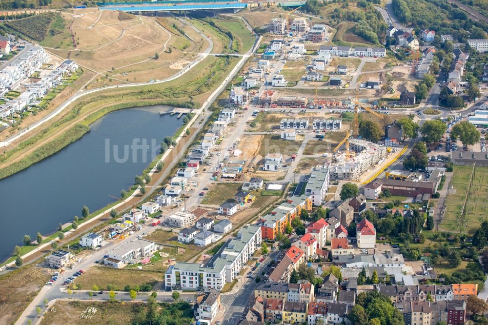 Dortmund von oben - Entwicklungsgebiet der Industriebrache Phoenix See in Dortmund im Bundesland Nordrhein-Westfalen