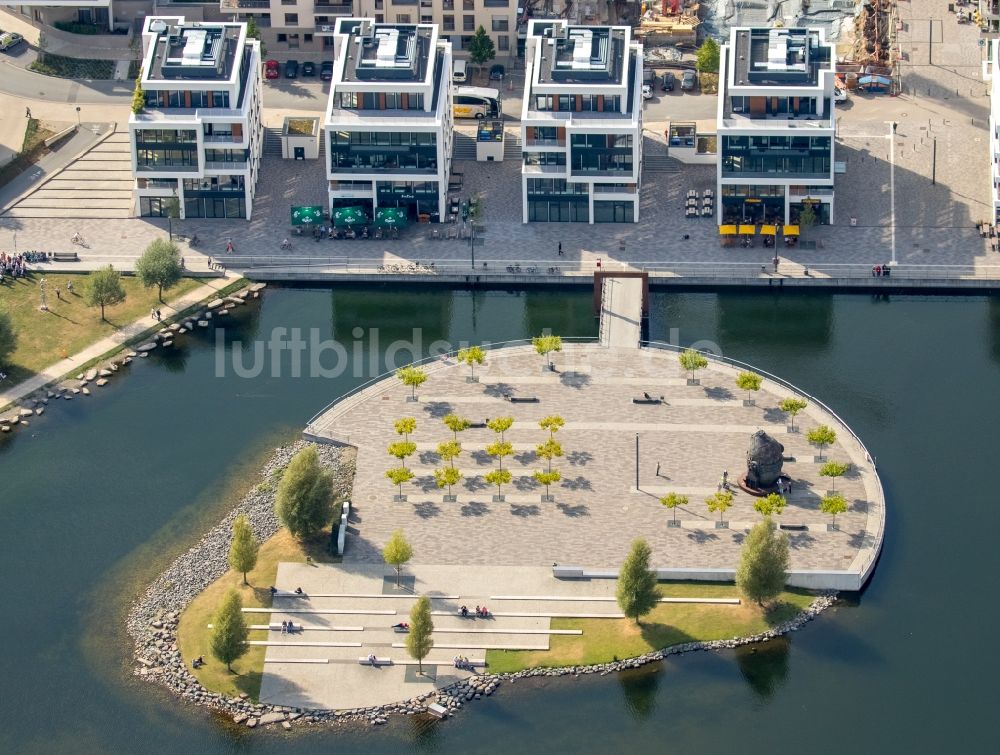 Dortmund aus der Vogelperspektive: Entwicklungsgebiet der Industriebrache Phoenix See in Dortmund im Bundesland Nordrhein-Westfalen