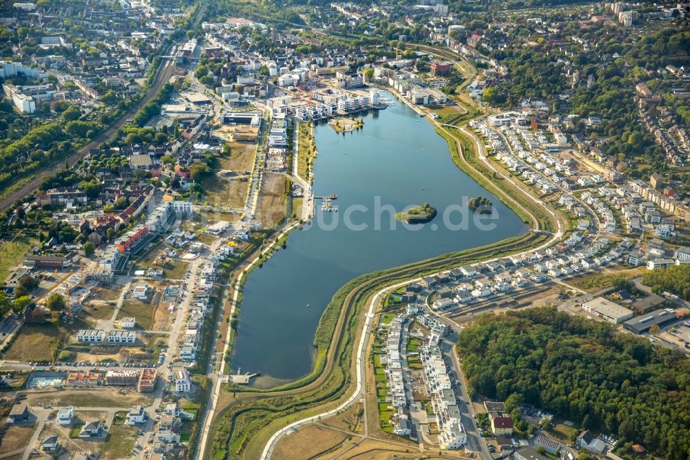 Dortmund von oben - Entwicklungsgebiet der Industriebrache Phoenix See in Dortmund im Bundesland Nordrhein-Westfalen