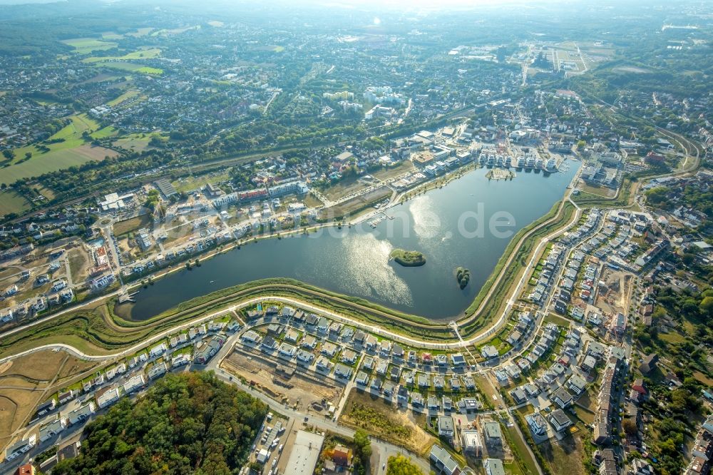 Dortmund von oben - Entwicklungsgebiet der Industriebrache Phoenix See in Dortmund im Bundesland Nordrhein-Westfalen