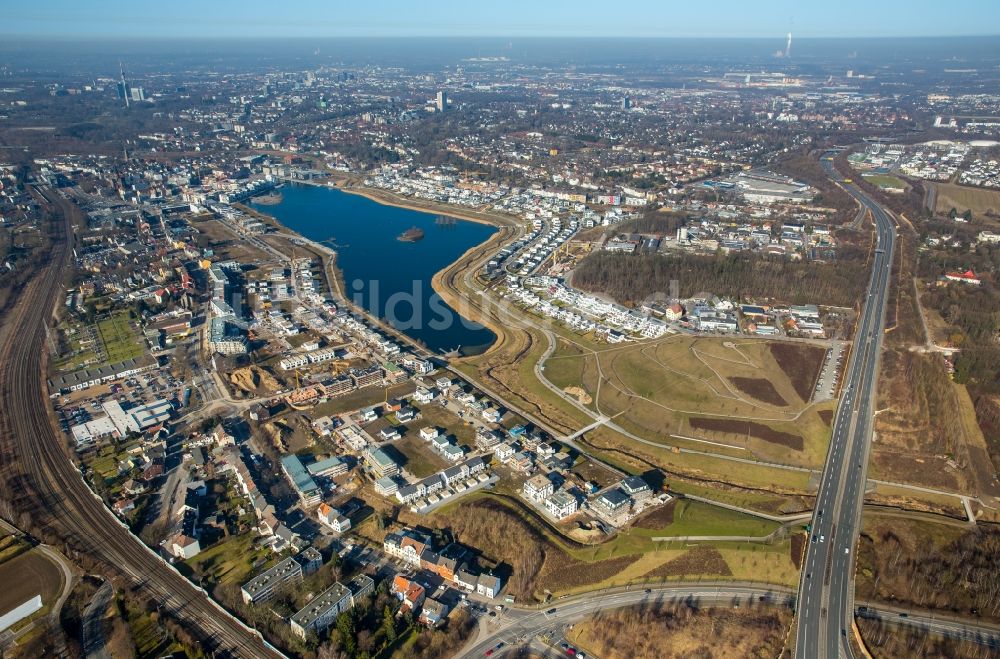 Luftbild Dortmund - Entwicklungsgebiet der Industriebrache Phoenix See in Dortmund im Bundesland Nordrhein-Westfalen