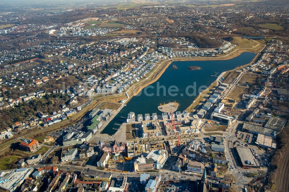 Luftaufnahme Dortmund - Entwicklungsgebiet der Industriebrache Phoenix See in Dortmund im Bundesland Nordrhein-Westfalen