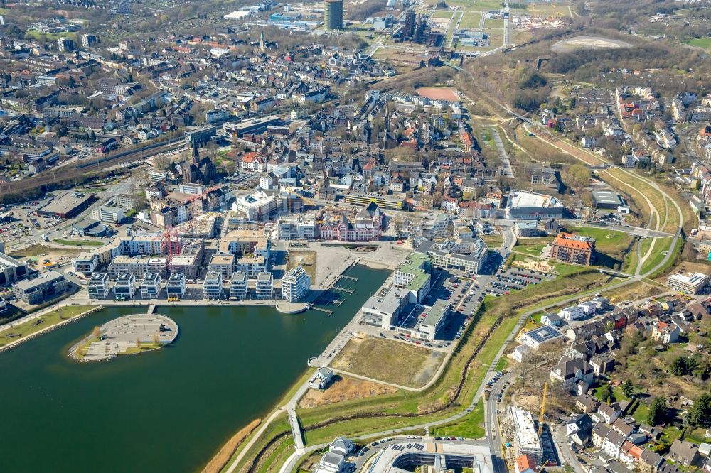 Dortmund von oben - Entwicklungsgebiet der Industriebrache Phoenix See in Dortmund im Bundesland Nordrhein-Westfalen