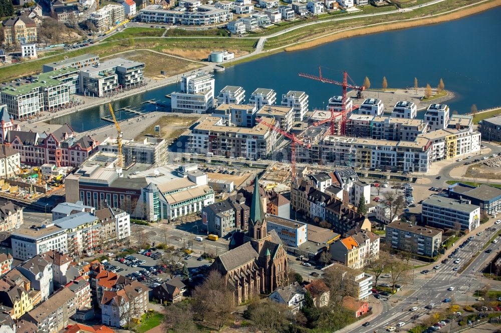 Dortmund von oben - Entwicklungsgebiet der Industriebrache Phoenix See in Dortmund im Bundesland Nordrhein-Westfalen