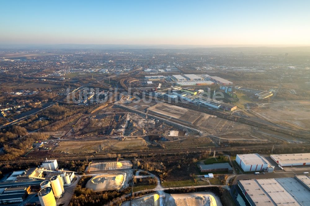 Dortmund von oben - Entwicklungsgebiet der Industriebrache Rüschebrinkstraße der DSW21 in Dortmund im Bundesland Nordrhein-Westfalen, Deutschland