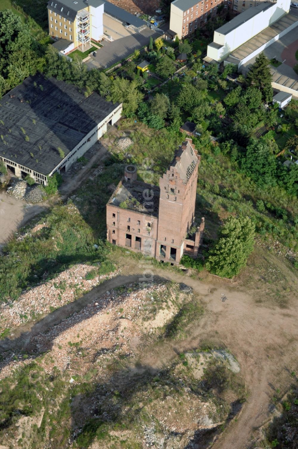 Luftaufnahme Magdeburg - Entwicklungsgebiet der Industriebrache am Sudturm in der Sieverstorstraße im Ortsteil Alte Neustadt in Magdeburg im Bundesland Sachsen-Anhalt, Deutschland