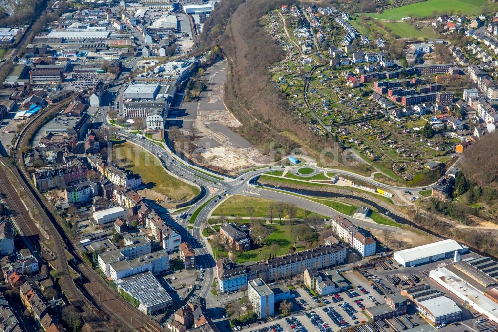 Hagen von oben - Entwicklungsgebiet der Industriebrache an der Wehringhauser Straße in Hagen im Bundesland Nordrhein-Westfalen