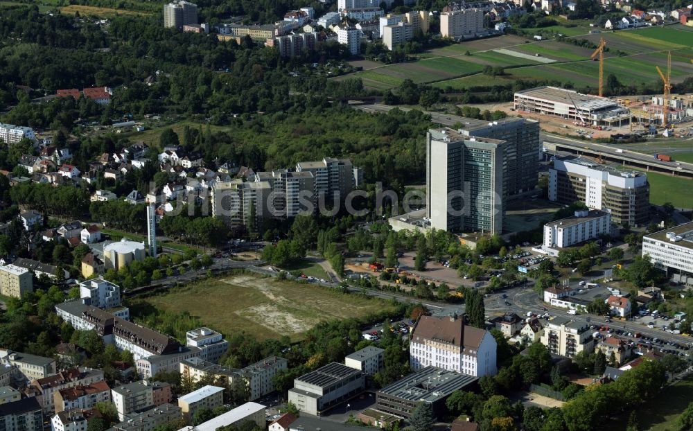 Luftaufnahme Offenbach am Main - Entwicklungsgebiet der Industriebrache zum Stadtquartier Kaiserlei Quartier der CG- Gruppe in Offenbach am Main im Bundesland Hessen