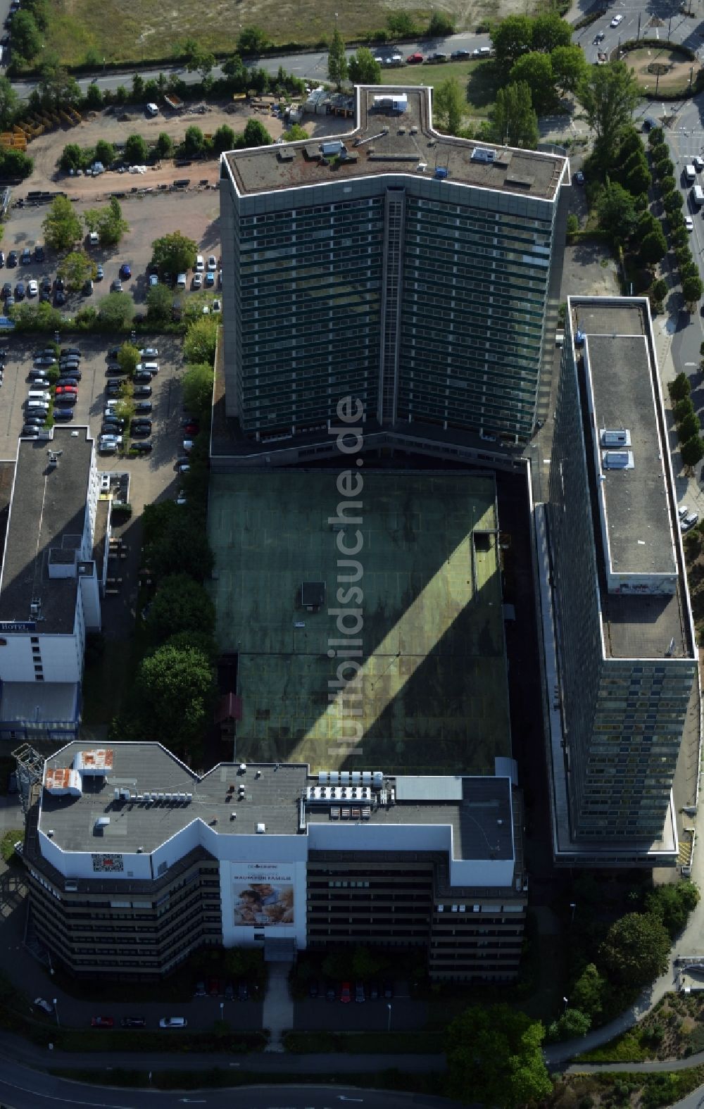 Luftbild Offenbach am Main - Entwicklungsgebiet der Industriebrache zum Stadtquartier Kaiserlei Quartier der CG- Gruppe in Offenbach am Main im Bundesland Hessen