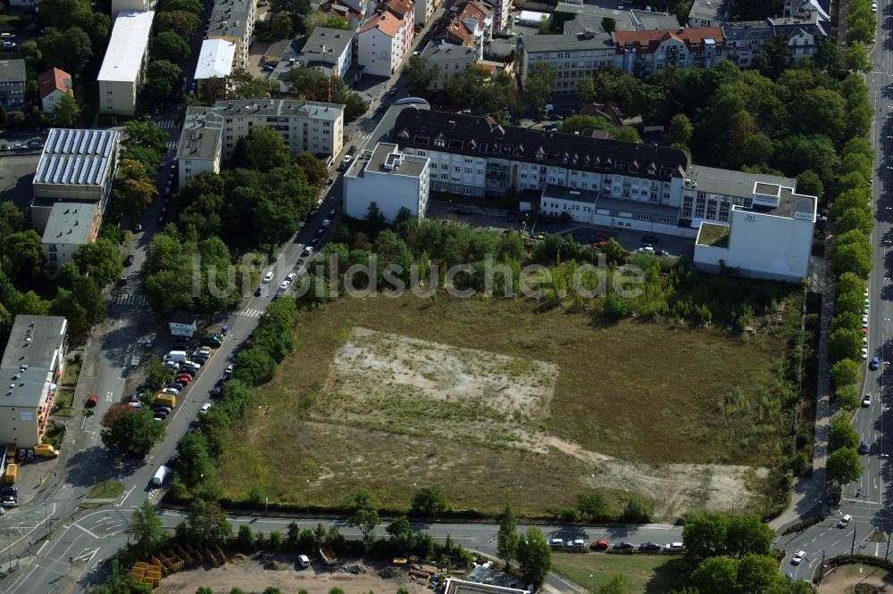 Offenbach am Main aus der Vogelperspektive: Entwicklungsgebiet der Industriebrache zum Stadtquartier Kaiserlei Quartier der CG- Gruppe in Offenbach am Main im Bundesland Hessen