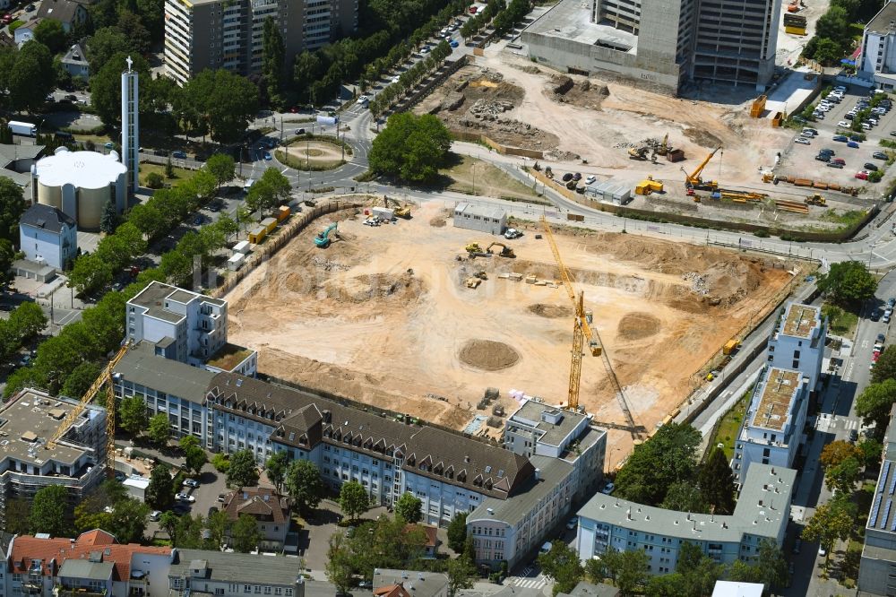 Luftbild Offenbach am Main - Entwicklungsgebiet der Industriebrache zum Stadtquartier Kaiserlei Quartier der CG- Gruppe in Offenbach am Main im Bundesland Hessen