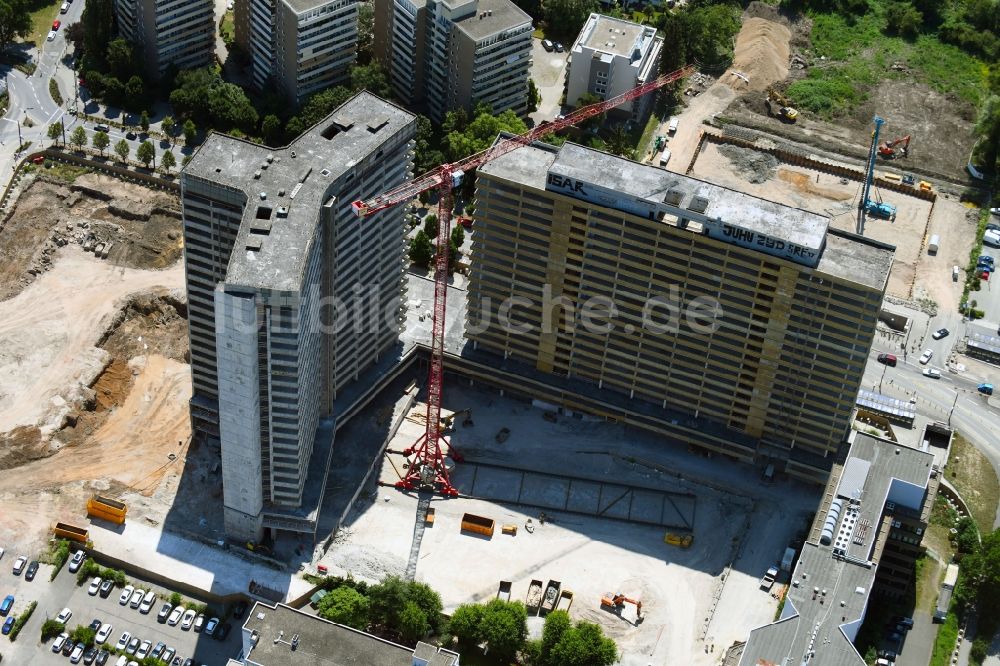 Offenbach am Main aus der Vogelperspektive: Entwicklungsgebiet der Industriebrache zum Stadtquartier Kaiserlei Quartier der CG- Gruppe in Offenbach am Main im Bundesland Hessen