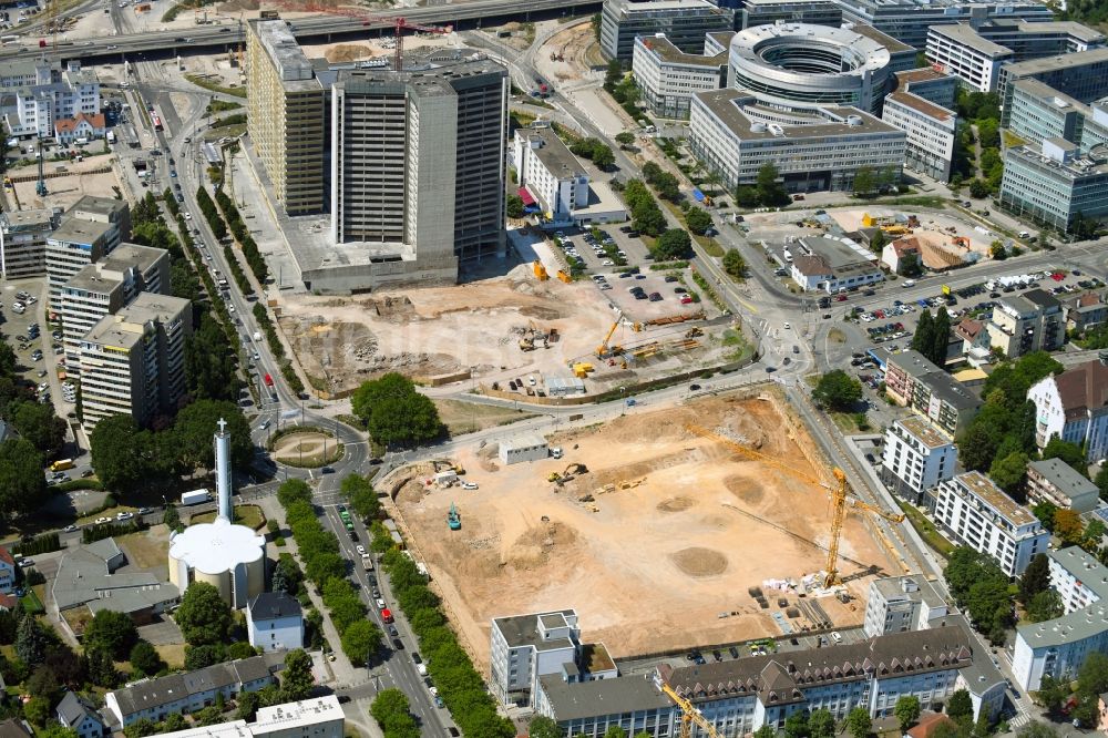 Offenbach am Main aus der Vogelperspektive: Entwicklungsgebiet der Industriebrache zum Stadtquartier Kaiserlei Quartier der CG- Gruppe in Offenbach am Main im Bundesland Hessen