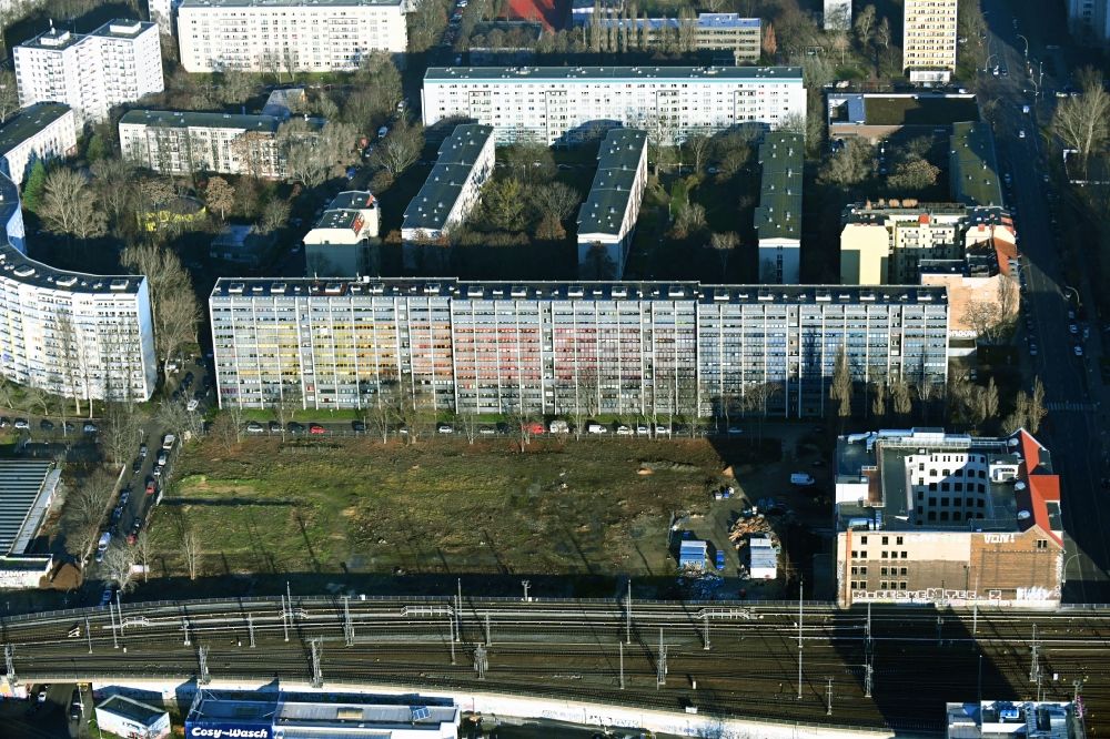 Luftaufnahme Berlin - Entwicklungsgebiet Julius-Pintsch-Brache im Ortsteil Friedrichshain in Berlin, Deutschland