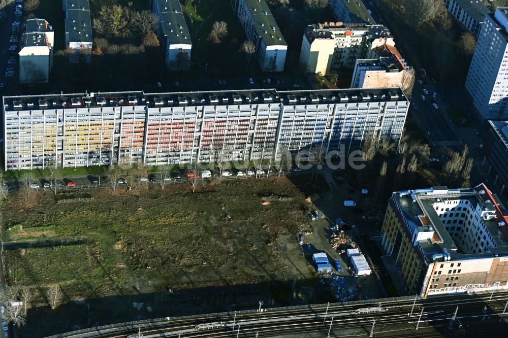 Luftaufnahme Berlin - Entwicklungsgebiet Julius-Pintsch-Brache im Ortsteil Friedrichshain in Berlin, Deutschland