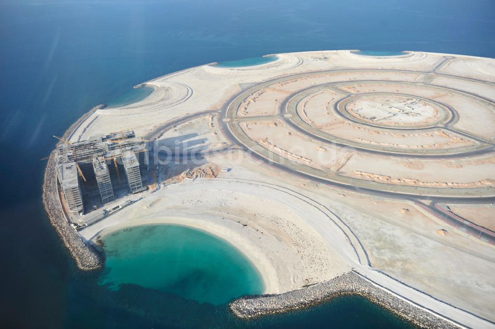 Ras Al Khaimah von oben - Entwicklungsgebiet Al Marjan Island mit der La Hoya Bay Baustelle in Ras Al Khaimah