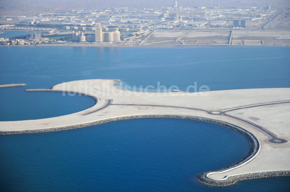 Ras Al Khaimah aus der Vogelperspektive: Entwicklungsgebiet Al Marjan Island in Ras Al Khaimah