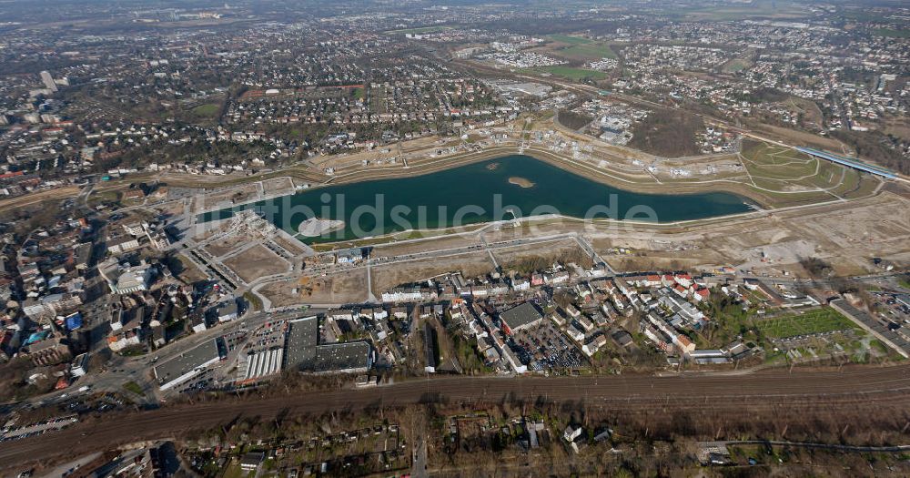 Dortmund aus der Vogelperspektive: Entwicklungsgebiet Phoenix-See in Dortmund - Hörde auf ehemaliger Industriebrache