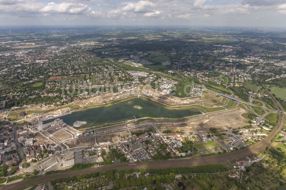 Dortmund von oben - Entwicklungsgebiet Phoenix-See in Dortmund - Hörde auf ehemaliger Industriebrache